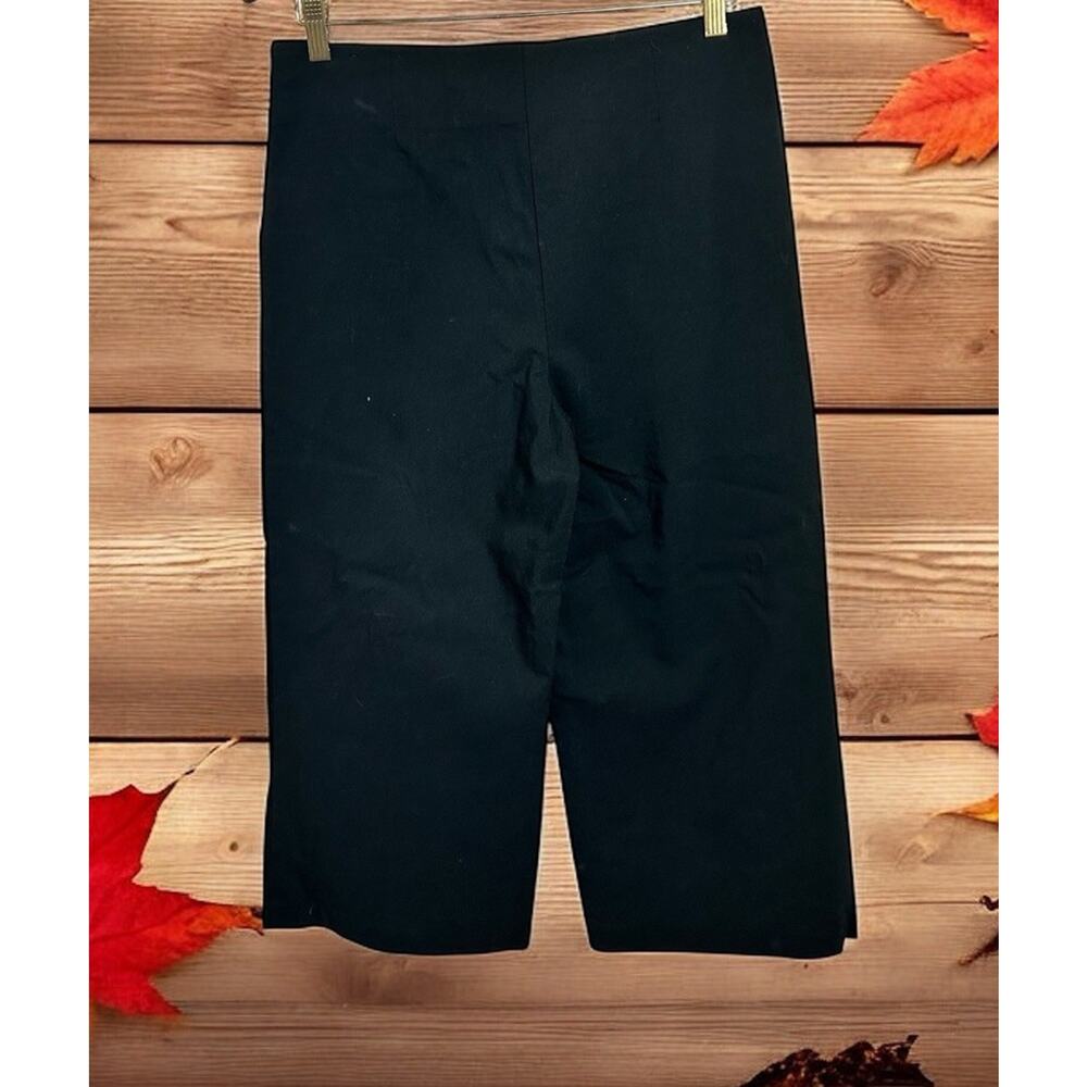 Counterparts Black Stretch Wide Leg Crop Pants Sz M Pockets Minimalist Versatile